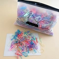 Kids elastic hair bands set in macaron colors with a portable frosted zipper pouch - 15# Jelly Colors (Approx. 2000 Pcs)