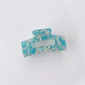 Rectangle acetate hair claw clip with blue and white marble pattern for women - Best Seller / 1# Blue