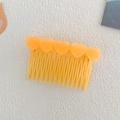 Children's bright orange hair side comb with five matte heart-shaped top decorations - Gummy Heart Yellow