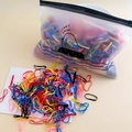 Colorful elastic hair bands set for children in a matte cartoon frosted zipper bag - 17# Regular Colors (Approx. 2000 Pcs)