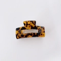 Classic amber tortoiseshell acetate rectangle hollow hair claw clip with glossy finish - Best Seller / 3# Dark Tortoiseshell