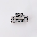 Classic rectangle acetate hair claw clip with black and white marble tortoiseshell pattern - Best Seller / Black And White Marble