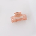 Pink marble acetate hair claw clip with a hollow rectangular design and silver spring - Best Seller / 5# Pink
