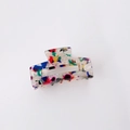 Classic rectangle acetate hair claw clip with colorful floral tortoiseshell pattern - Best Seller / Colorful