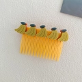 Kids hair comb with cute yellow resin bananas for little girls hair styling accessories - Banana