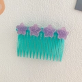 Turquoise hair comb with purple frosted star decorations for little girls hair styling - Gummy Star Purple