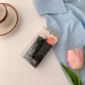 Set of two black hair roller pins for root volume in clear plastic packaging - Black-A