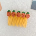 Kids hair side comb with five cute yellow pineapple charms for girls hairstyle - Pineapple