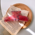 Französische Haarspange aus Acetat mit großem rotem Marmormuster und Harz-Finish - Rot