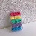 Set of 25 colorful high elasticity hair bands in a five-compartment storage box - Macaron Mixed Colors / Fresh Colorful