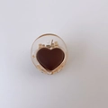 Mini pinza de pelo en ámbar con detalle de corazón chocolate para diversos peinados - Color Café - Corazón