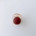 Burgundy matte hair claw clip with golden beaded trim and tortoise plastic base - Wine Red Round