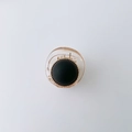 Transparent brown hair claw clip with black frosted heart detail and gold bead edge - Black - Round