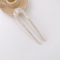 Horquilla en forma de U de acetato blanco crema con textura perlada para moños elegantes - 1# Blanco Perla Concha