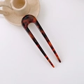 Horquilla en U con patrón de carey marrón rojizo y acabado de acetato brillante - 2#Carey oscuro