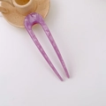 Horquilla para el pelo en forma de U con estampado de mármol lavanda para moños - 4# Púrpura
