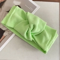 Fascia per capelli in maglia verde neon con nodo incrociato alla moda da donna - 16# Verde