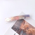 Pasador de pelo de acetato nacarado degradado con clip de resorte de 8,8 cm largo - Pinza de Resorte Cuadrada Redondeada (Mármol Irisado)