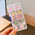 Cartoon jewelry set for girls with bear and fruit designs in 10-grid storage box - 1# Bear (C1087)