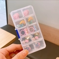 Kids cartoon earring set in a clear plastic organizer box with cute heart and girl shapes - 3# Heart (C1087)