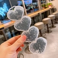 Cinque scatole a forma di cuore con elastici neri ad alta elasticità per bambine - Elastico per capelli / Nero