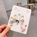 5-piece set of cute cartoon girl character rings for kids with adjustable metal bands - Girl