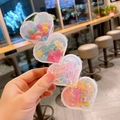 Set di accessori per capelli per bambini in quattro contenitori trasparenti a forma di cuore - Pinza per Capelli Piccola / Colorato