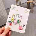 Set di anelli regolabili per bambini in resina con fragole e fiori su scheda espositiva - 3#Cuore
