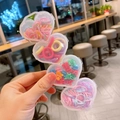Parure d'accessoires cheveux enfant avec élastiques et pinces fleurs en boîtes cœur - Élastiques Épais / Coloré