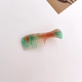 Kleiner Haarkamm aus Acetat mit grün-orangefarbenem Marmormuster im eleganten Design - 1# Grün
