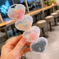 Set di elastici per capelli per bambini in quattro scatole a cuore colorate e nere - Elastici Neri e Colorati / 3 colori misti
