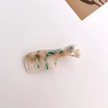 Mini-Haarkamm aus Acetat mit blauem Marmormuster und schildpattfarbenen Flecken - Blau Punkt Floral