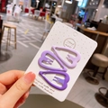 Lot de trois barrettes à cheveux violettes en forme de cœur pour filles sur carte - Style Coeur