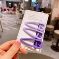Lot de trois barrettes à cheveux violettes mates pour filles nuances variées - Style Goutte d'Eau 3D