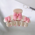 Pince à cheveux blanc crème avec nœuds roses pour coiffure élégante femme - Nœud Rose