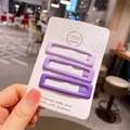 Set di 3 fermagli per capelli rettangolari viola opaco sfumato per bambine - Stile Quadrato