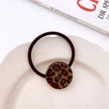 Élastique à cheveux avec breloque ronde en résine au motif léopard chic - Écaille Foncée Rond (1#)