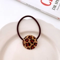 Élastique à cheveux motif léopard avec perle en acrylique sur une assiette en céramique - Écaille Claire Rond (2#)