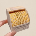 Braided yellow and beige elastic hair tie in premium branded cardboard packaging - 16# Autumn Spirit Yellow