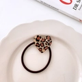 Élastique à cheveux coréen avec pendentif cœur léopard et bande élastique robuste - 5# Écaille De Tortue Claire En Forme De Cœur