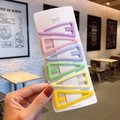 Set de seis pinzas para el cabello triangulares huecas en colores pastel con tarjeta - Estilo Triángulo Color Macaron