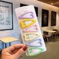 Set de 6 pinzas para el cabello huecas en forma de corazón en tonos pastel de niña - Estilo Corazón de Melocotón Color Macaron