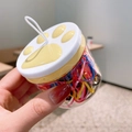 Cute cat paw container with colorful elastic hair ties for girls and children - 38# Basic Cat Claw Jar