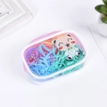 Colorful macaron elastic hair bands in transparent PVC bag with cartoon design - 14# Spring Zipper Bag