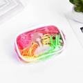 Colorful elastic hair ties set in a cute illustrated transparent zipper pouch for kids - 15# Fluorescent Zipper Bag