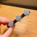 Barrette à cheveux élégante avec motif pied-de-poule noir et blanc accessoire tendance - Pied-de-Poule en Losange