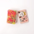 Elastic colorful jelly hair bands set in a portable storage box for kids and women - 1# Fluorescent Square Box