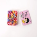 Colorful elastic hair ties set for kids in a transparent storage box with pink lid - 2# Basic Square Box
