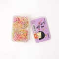 Elastic jelly color hair ties for girls in a two-grid transparent storage box set - 5# Transparent Square Box
