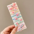 Lot de 10 élastiques à cheveux marguerites pour filles avec fleurs en résine pastel - Ensemble 10 pièces fleurs à huit pétales colorées